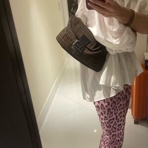 Authentic vintage Fendi Mama Baguette in iconic Zucca canvas one of a kind